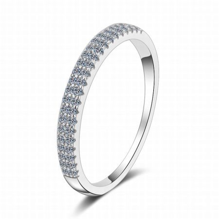 Double Scallop Moissanite Band