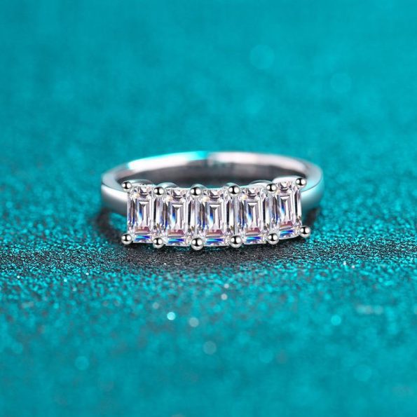 Emerald Moissanite Ring