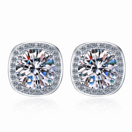 Halo Moissanite Earrings