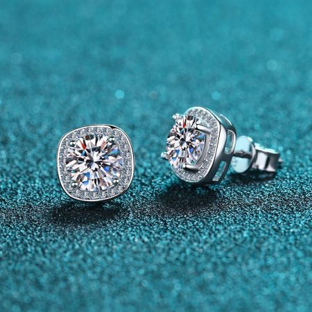 Halo Moissanite Earrings