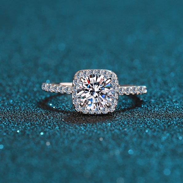 Halo Moissanite Engagement Ring