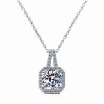 Halo Round Moissanite Pendant