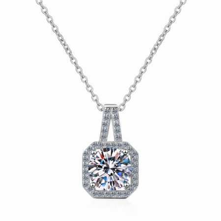 Halo Round Moissanite Pendant