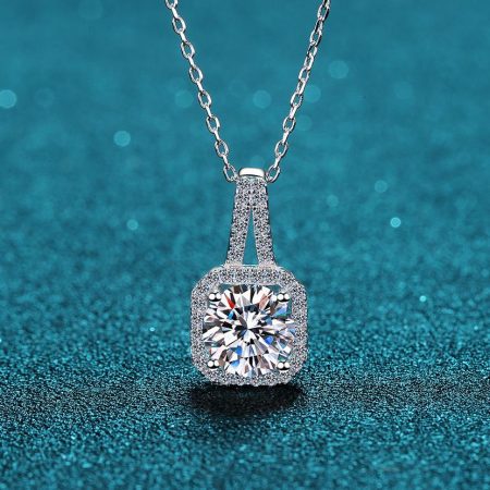 Halo Round Moissanite Pendant