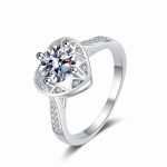 Heart Halo Moissanite Cathedral Engagement Ring