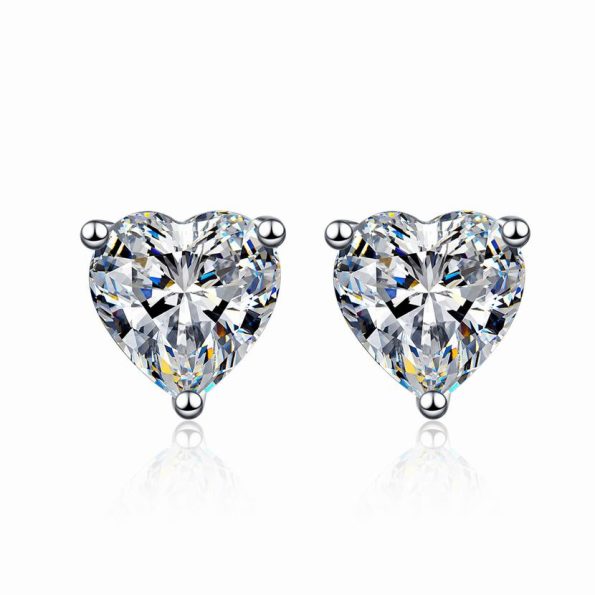 Heart Moissanite Stud Earring