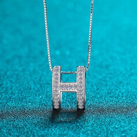 Letter H Moissanite Pendant