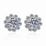 Lotus Moissanite Earrings