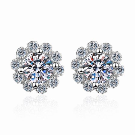 Lotus Moissanite Earrings