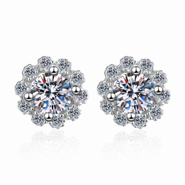Lotus Moissanite Earrings