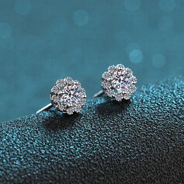 Lotus Moissanite Earrings