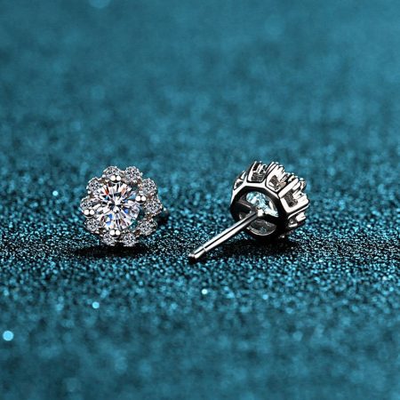 Lotus Moissanite Earrings