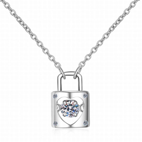 Love Lock Moissanite Pendant