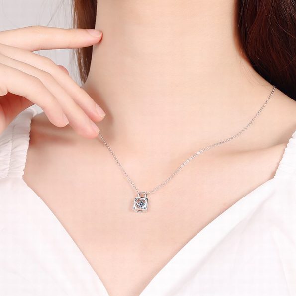 Love Lock Moissanite Pendant