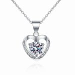 Moissanite Heart Pendant