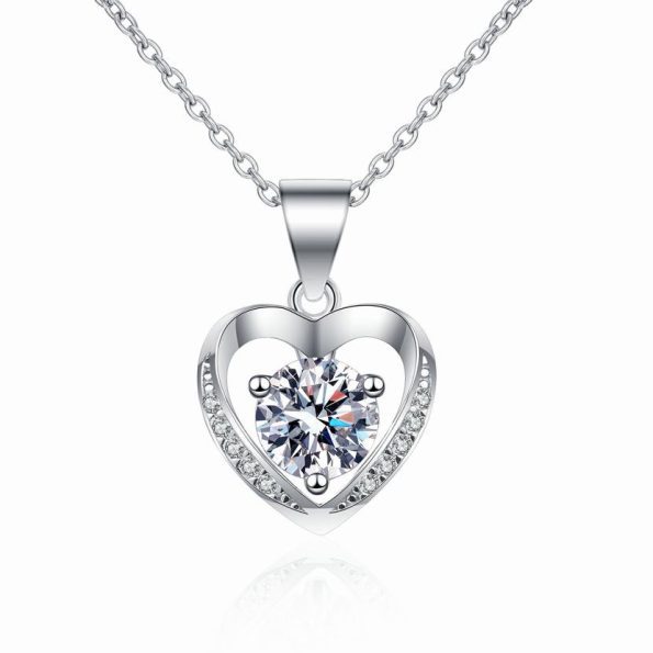 Moissanite Heart Pendant