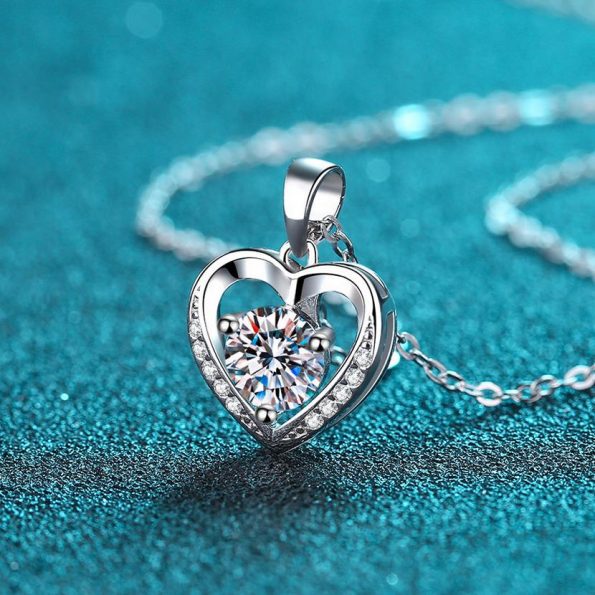 Moissanite Heart Pendant