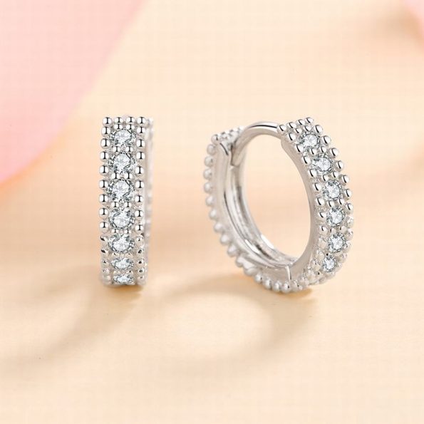 Moissanite Huggie Earrings