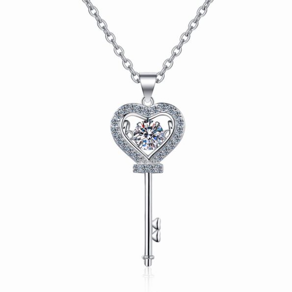 Moissanite Key Pendant