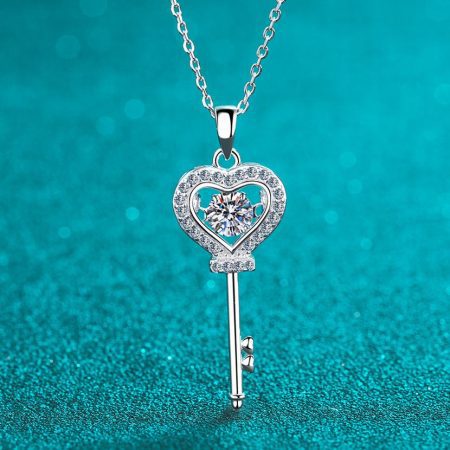 Moissanite Key Pendant