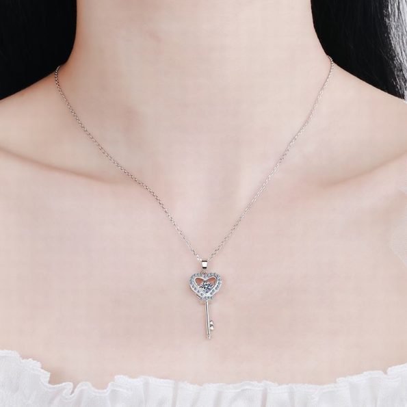 Moissanite Key Pendant