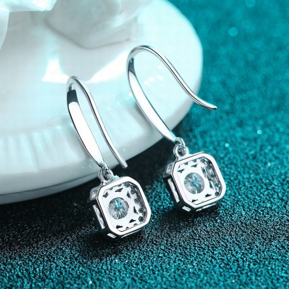 Pave Moissanite Hook Earring