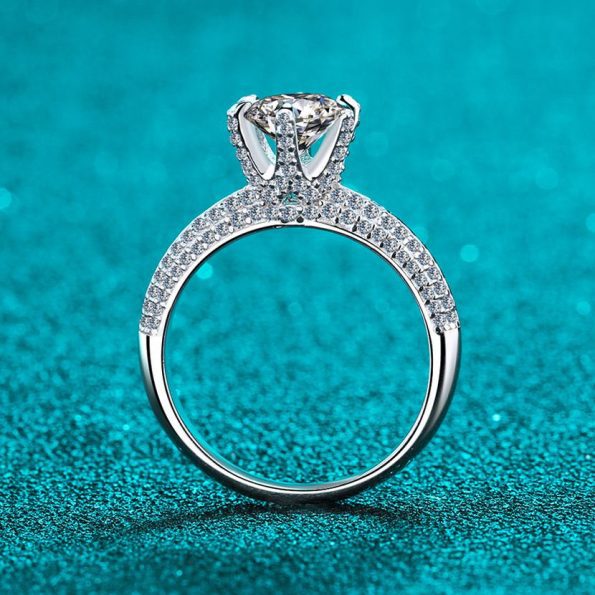 Pave Prong Moissanite Ring