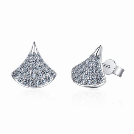 Pave Seashell Stud Earrings