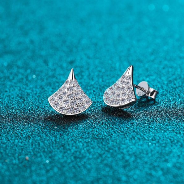 Pave Seashell Stud Earrings