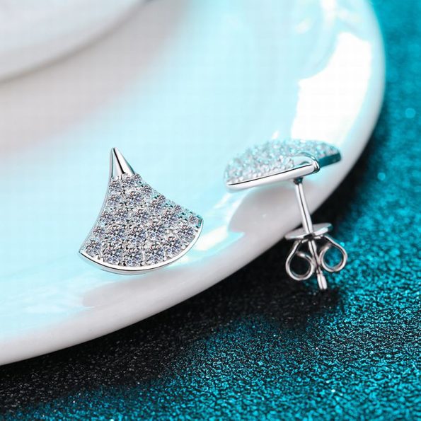 Pave Seashell Stud Earrings