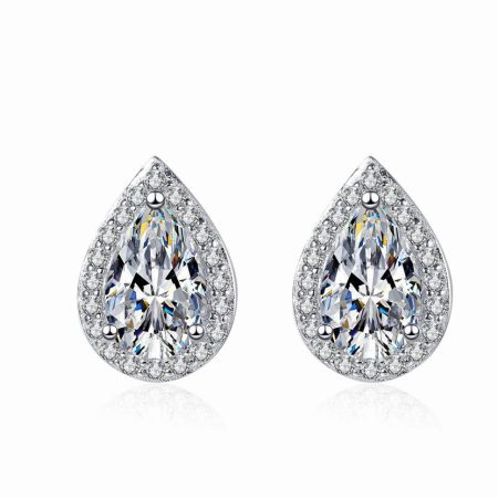 Pear Moissanite Stud Earrings