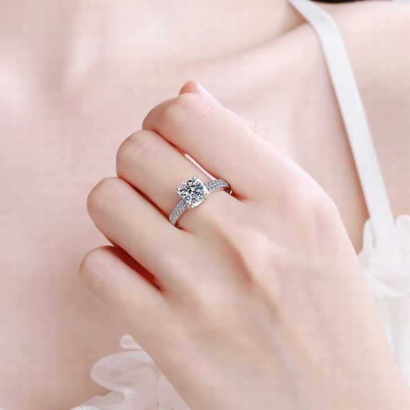 Petite Moissanite Engagement Ring