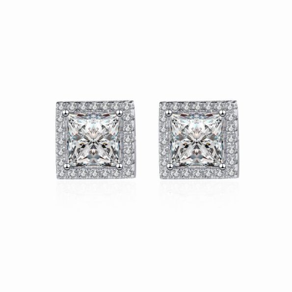 Princess Moissanite Earrings