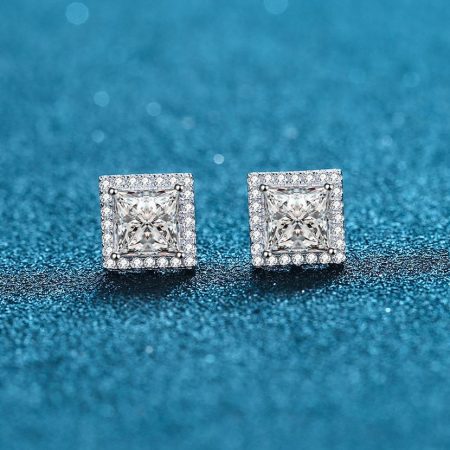 Princess Moissanite Earrings