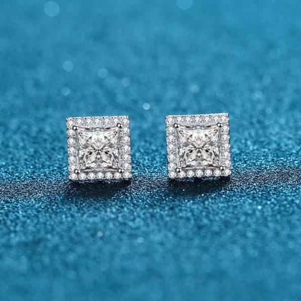 Princess Moissanite Earrings