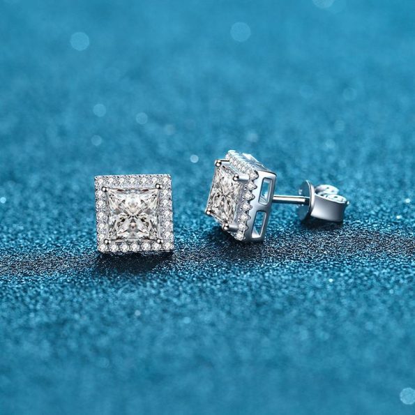 Princess Moissanite Earrings