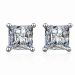 Princess Moissanite Stud Earring