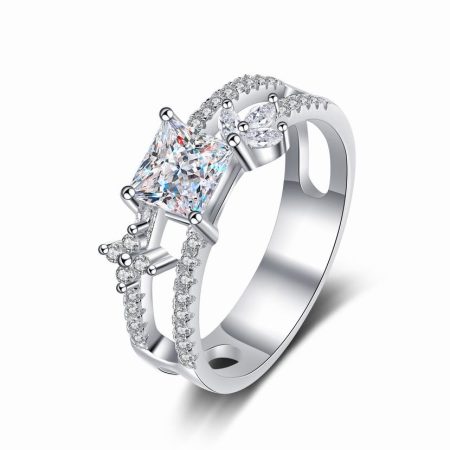 Princess Split Shank Ring