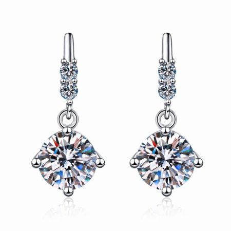 Prong Moissanite Drop Earring