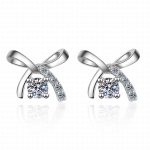 Ribbon Round Moissanite Earrings