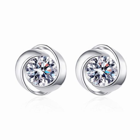 Rose Moissanite Stud Earrings