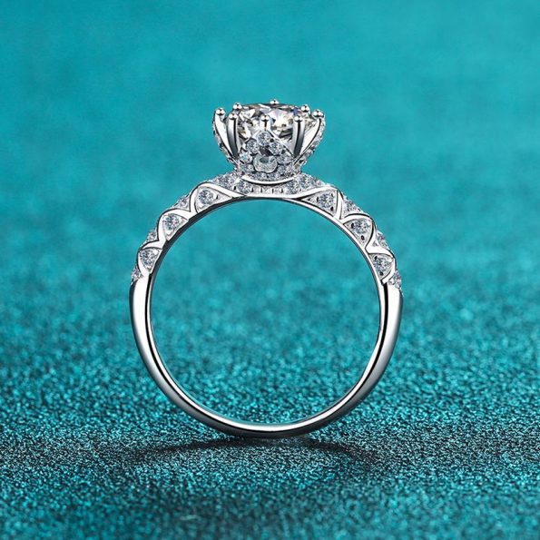 Round Accented Moissanite Ring