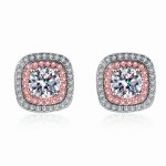 Round Halo Moissanite Earrings