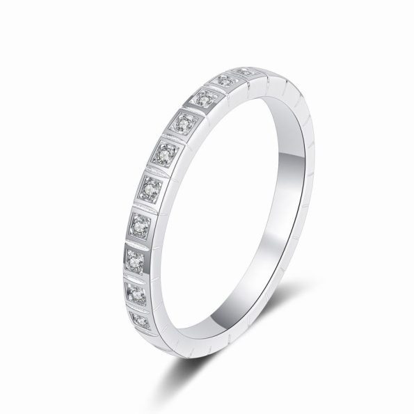 Round Moissanite Half Eternity Band