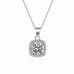 Round Moissanite Halo Pendant