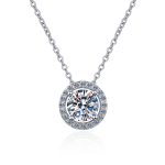 Round Moissanite Halo Pendant