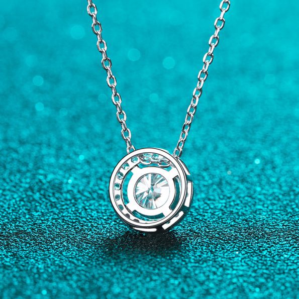 Round Moissanite Halo Pendant