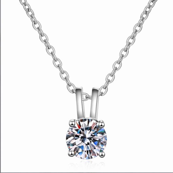 Round Solitaire Moissanite Pendant