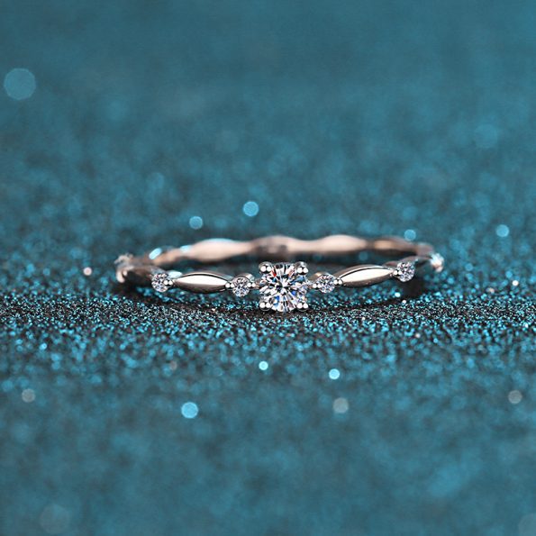Skeletal Moissanite Band