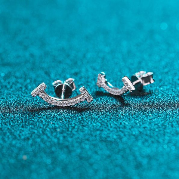 Smiley Moissanite Stud Earrings